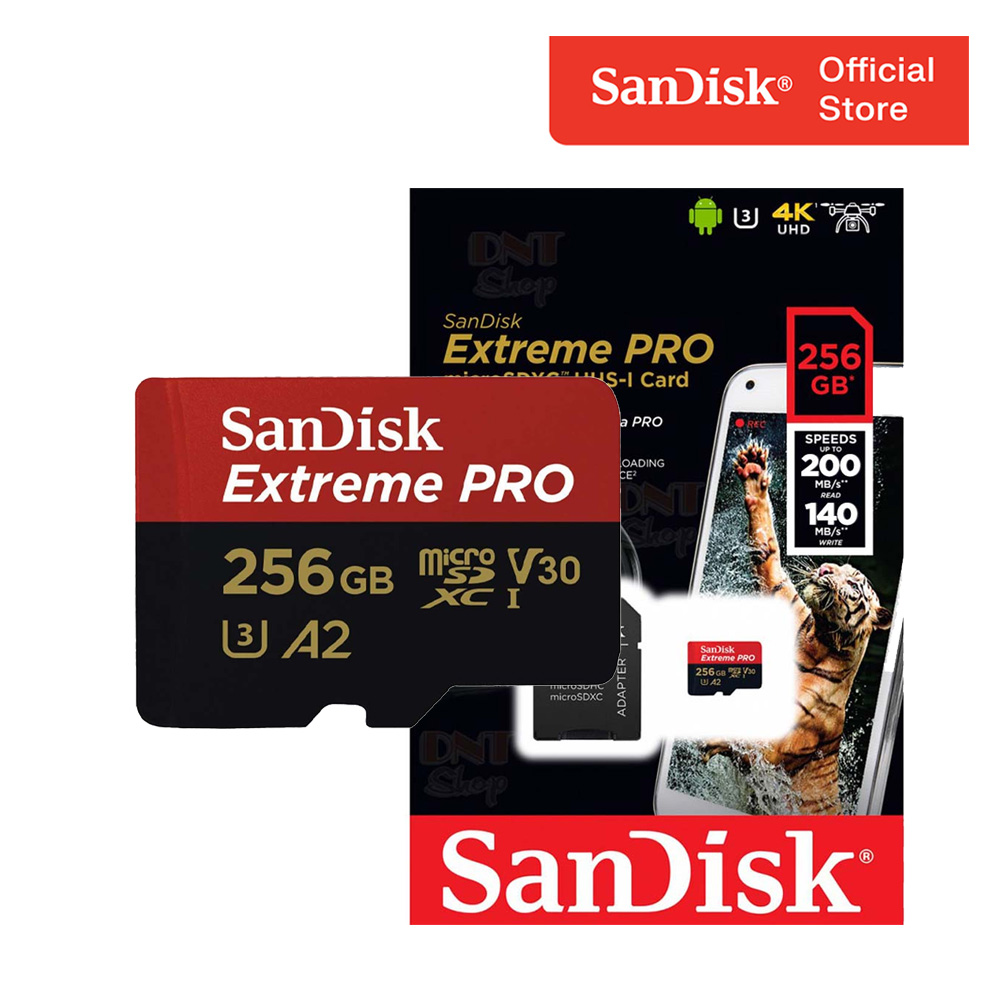 Thẻ Nhớ MicroSDXC SanDisk Extreme Pro V30 A2 256GB 200MB/s SDSQXCD256GGN6MA