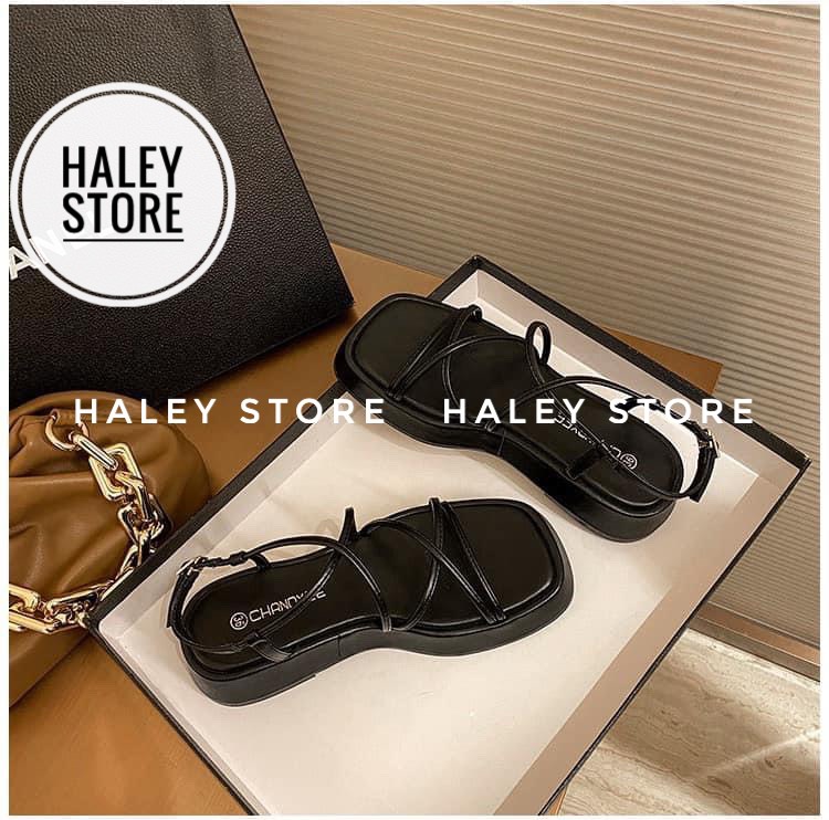 Sandal dây đế bánh mì nữ HALEY STORE 5cm nhẹ êm mềm dễ đi quai mảnh rẻ bền đẹp phong cách cá tính