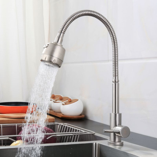 Vòi rửa chén bát nóng lạnh Inox 304 - MAS gắn chậu