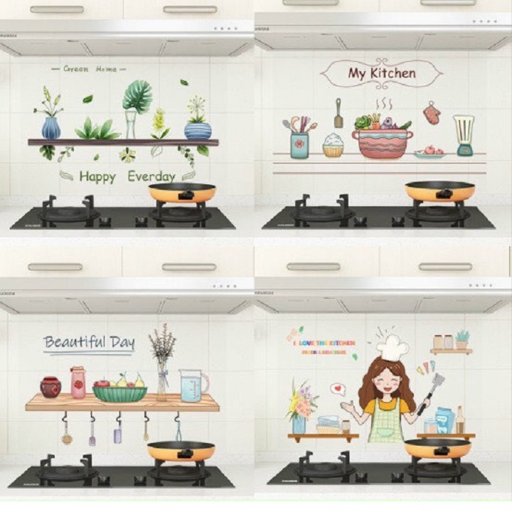 Decal dán bếp 3d kích thướt 60x90cm