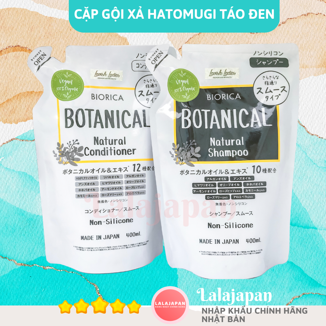 Cặp gội xả HATOMUGI Nhật Bản giảm rụng phồng tóc kiềm dầu