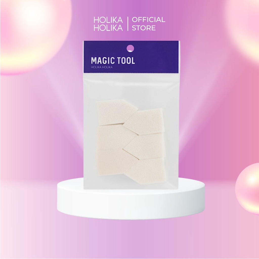 Mút tán kem nền trang điểm hàn Quốc Holika Holika 7 cạnh dặm sâu các chi tiết đem lại lớp dặm mịn màng đều màu - Set 6 mút