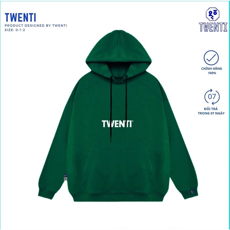 Áo hoodie twenti nỉ cotton in basic