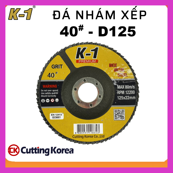 Đá nhám xếp d125 40# thương hiệu k1
