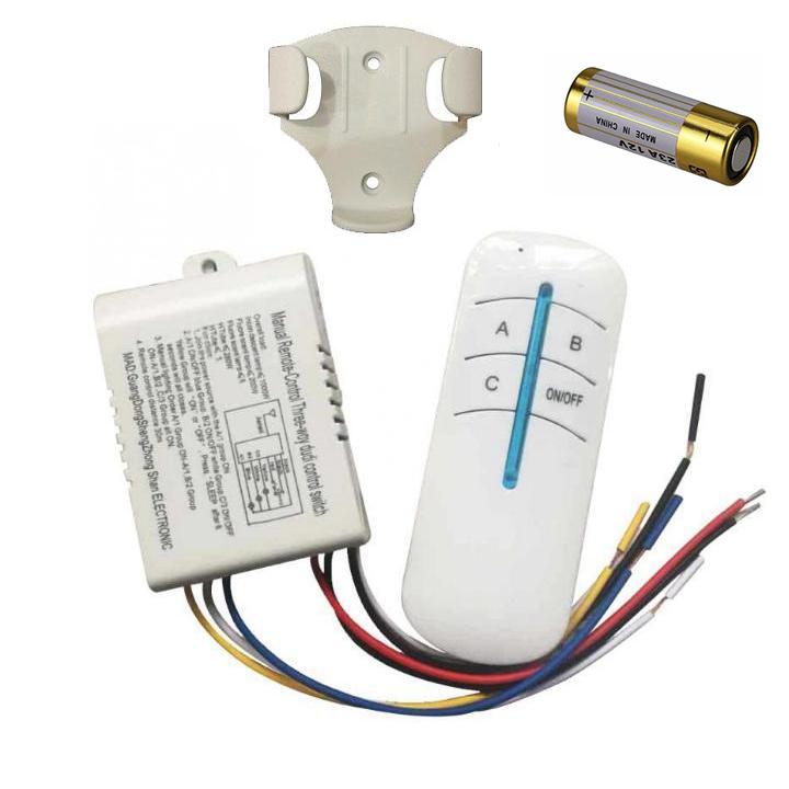Công tắc điều khiển từ xa RF 3 cổng xuyên tường không dây- công tắc điều khiển từ xa 3 cổng ra