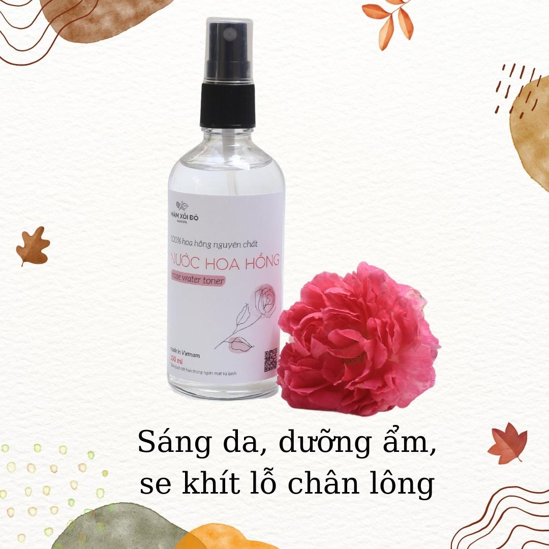 Nước Hoa Hồng dưỡng ẩm mịn da nhà Mâm Xôi Đỏ
