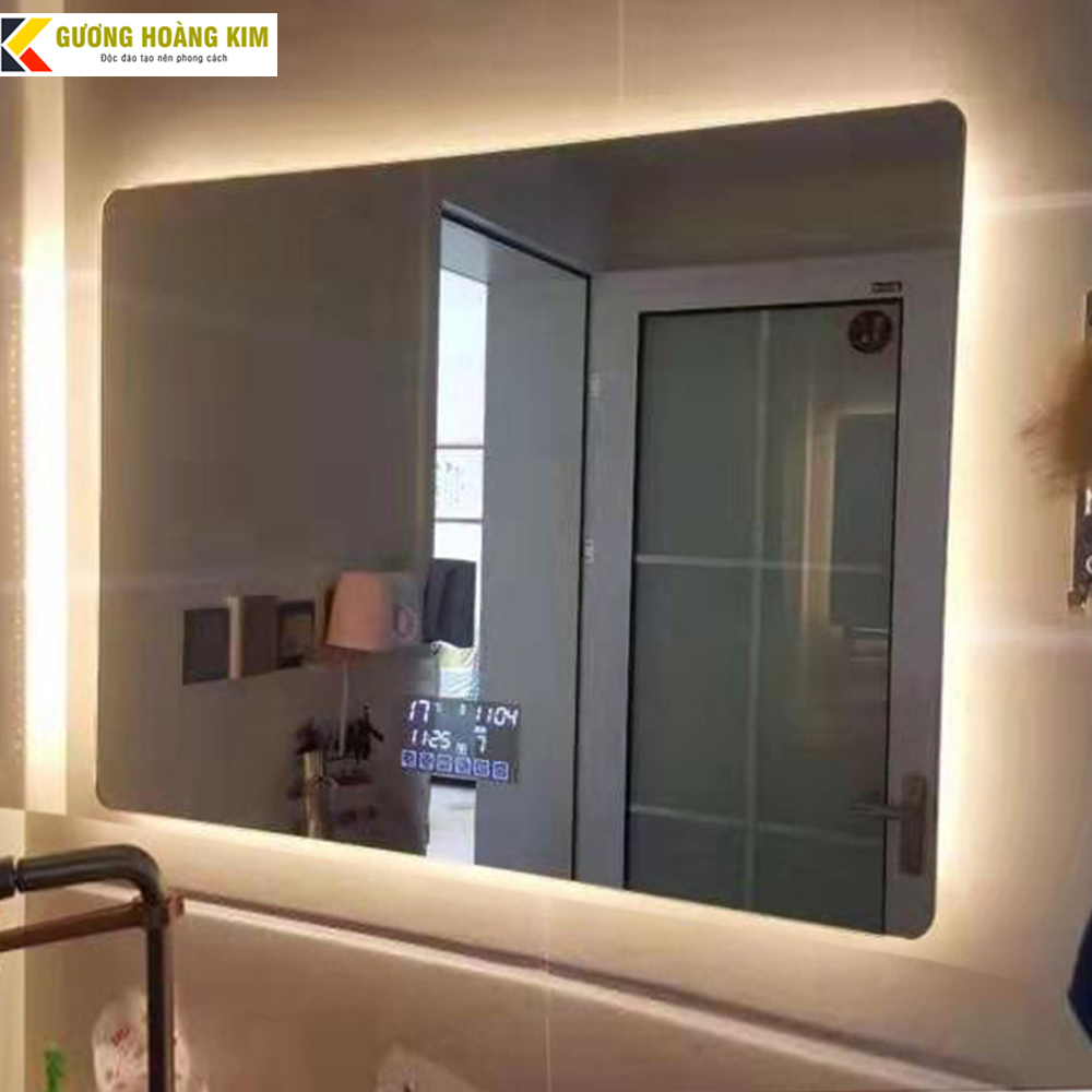 Gương phòng tắm chữ nhật hoàng kim kích thước 70x100 tính năng đèn led cảm ứng thông minh - guonghoangkim