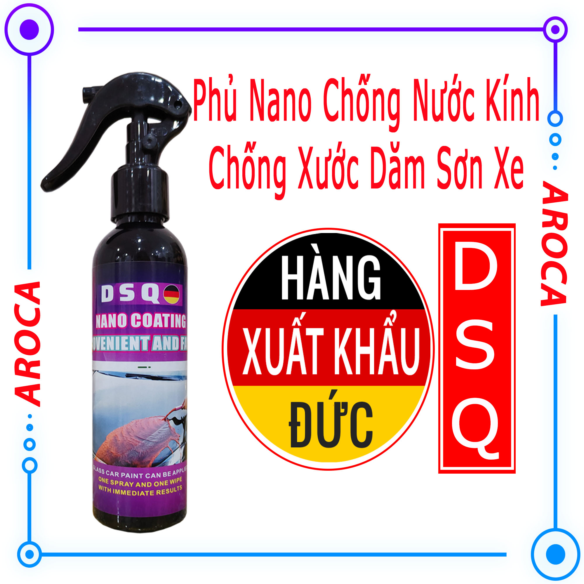 [Siêu chống nước] Chai xịt phủ nano chống nước cho kính xe, kính cận, kính mũ bảo hiểm - phủ bóng sơn xe ô tô Công nghệ Mỹ AROCA