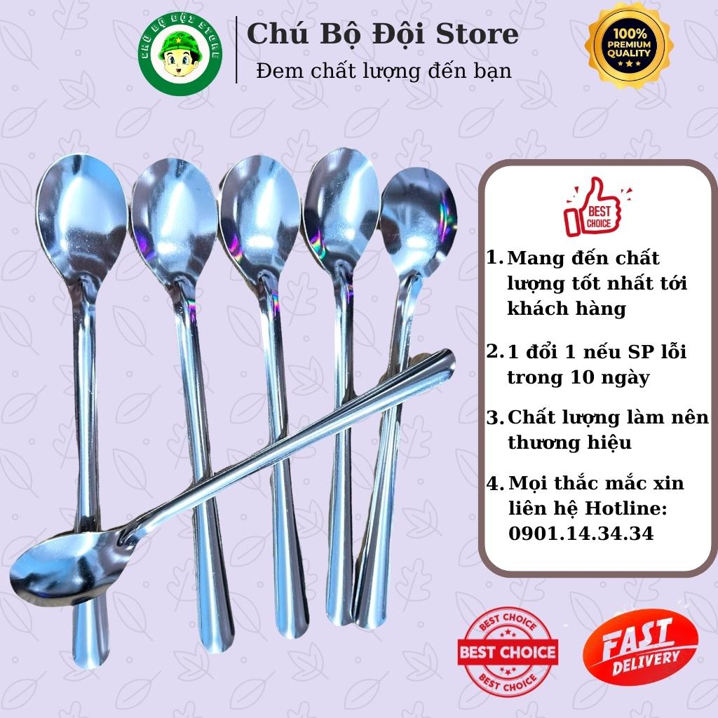 Muỗng inox tròn dài chất liệu bằng inox 304 dày