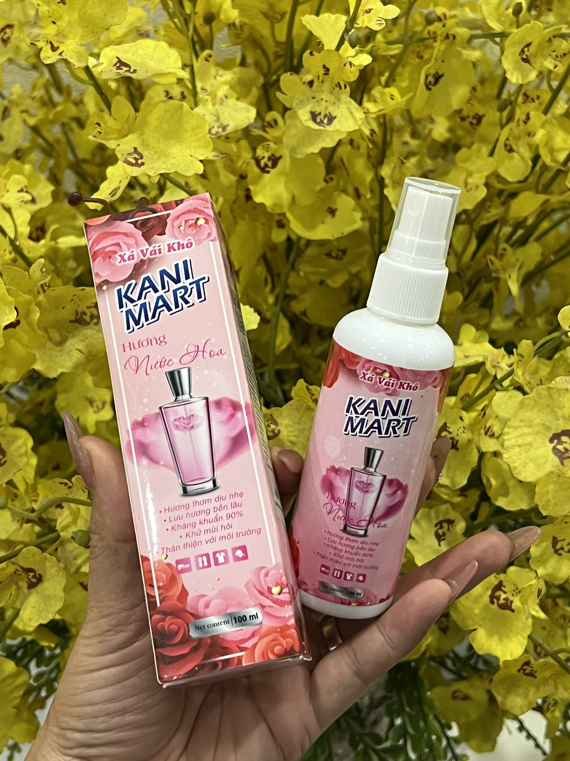 Xả vải khô Kani mart 100ml- xả khô, xịt thơm quần áo