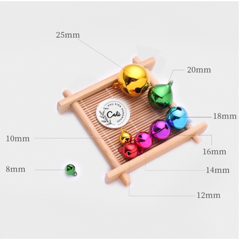 Chuông màu trang trí, lục lạc treo nôi size 10-25mm - lục lạc