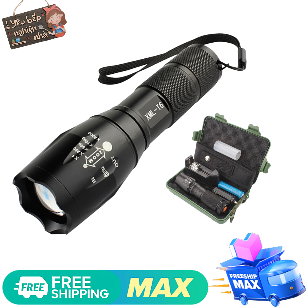 Đèn Pin Siêu Sáng XML - T6, Đèn Led Cao Cấp - Nhỏ Gọn - Tiện Dụng, Đèn Pin Chiếu Sáng Cực Mạnh - Độ Bền Cao - Bảo Hành Lỗi 1 Đổi 1 Toàn Quốc
