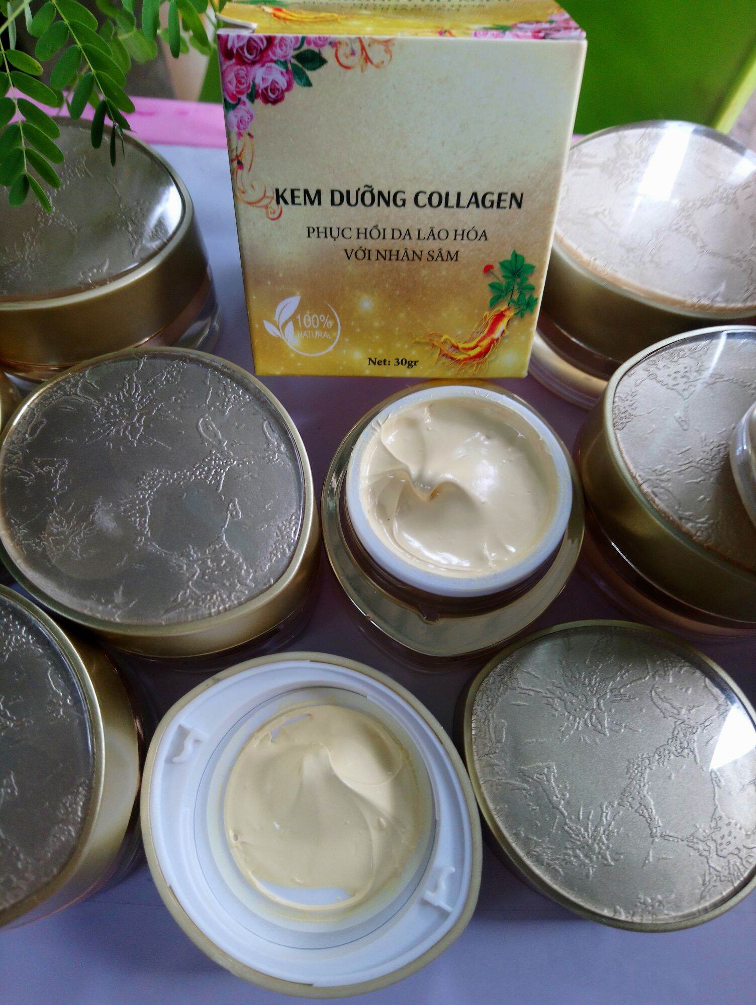 [4/4 HOÀN TIỀN 15%] Kem Collagen Hồng Sâm hộp Oval  dưỡng trắng da mờ thâm hiệu quả ngăn ngừa mụn nám tàn nhang se khít lỗ chân lông dưỡng trắng da chống nắng phục hồi da lão hoá mờ thâm nám cân bằng da giảm nhờn