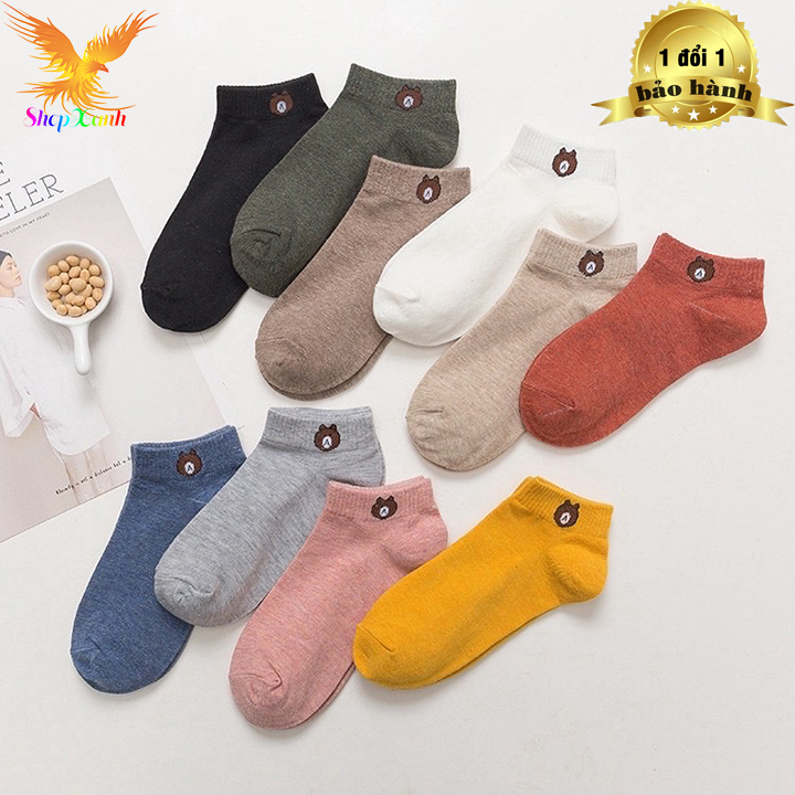 [HCM] tất vớ Tất thêu hình gấu cute siêu hot loại 1 mua 10 tặng bọc đựng, sản phẩm đa dạng về mẫu mã, màu sắc, kích cỡ, chất lượng đảm bảo.