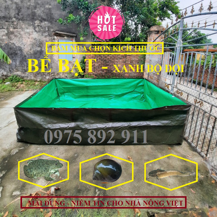 Bể bạt nuôi ốc ếch cá - xanh bộ đội