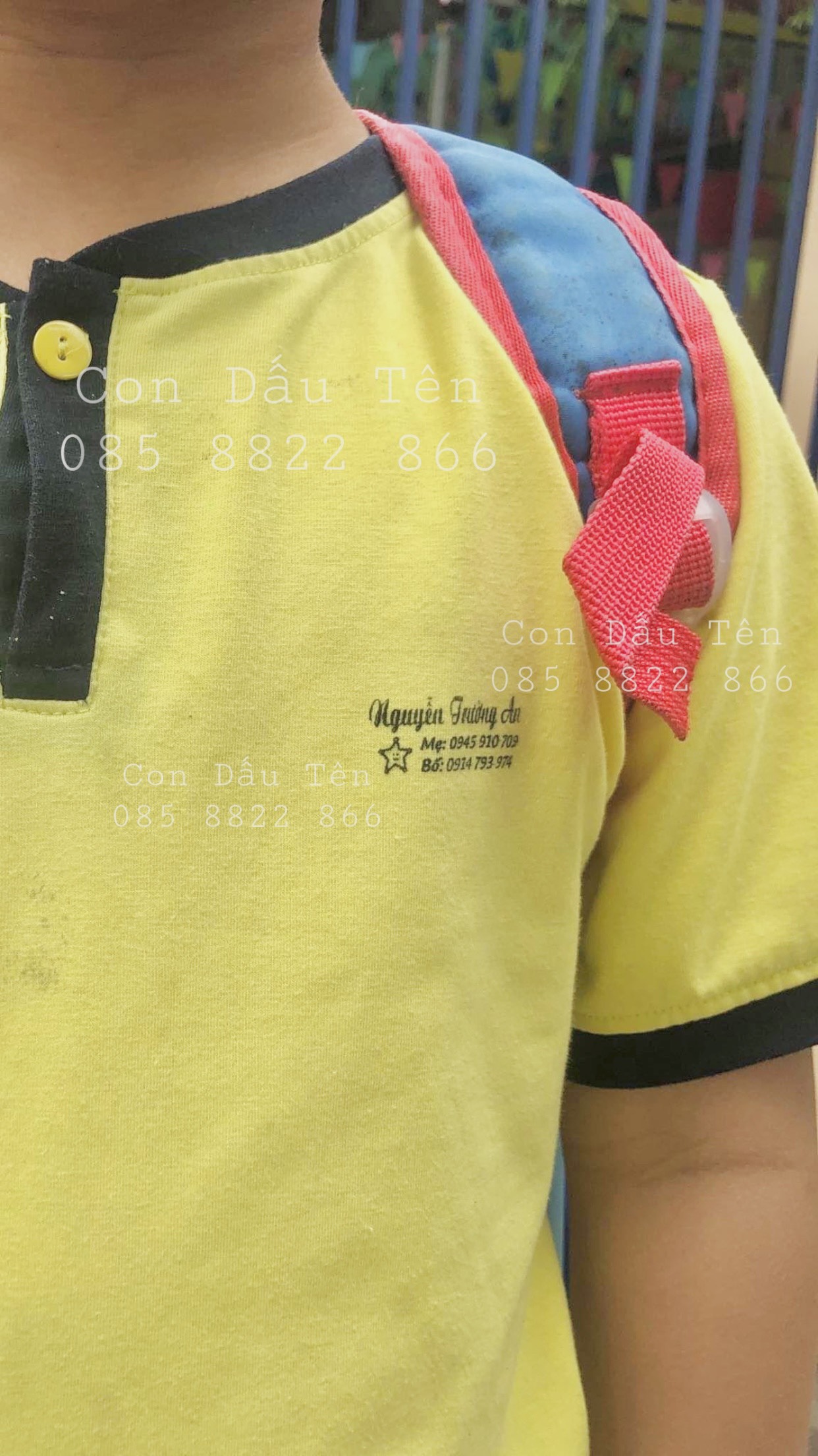 Con dấu in tên bé lên đồ dùng quần áo không phai