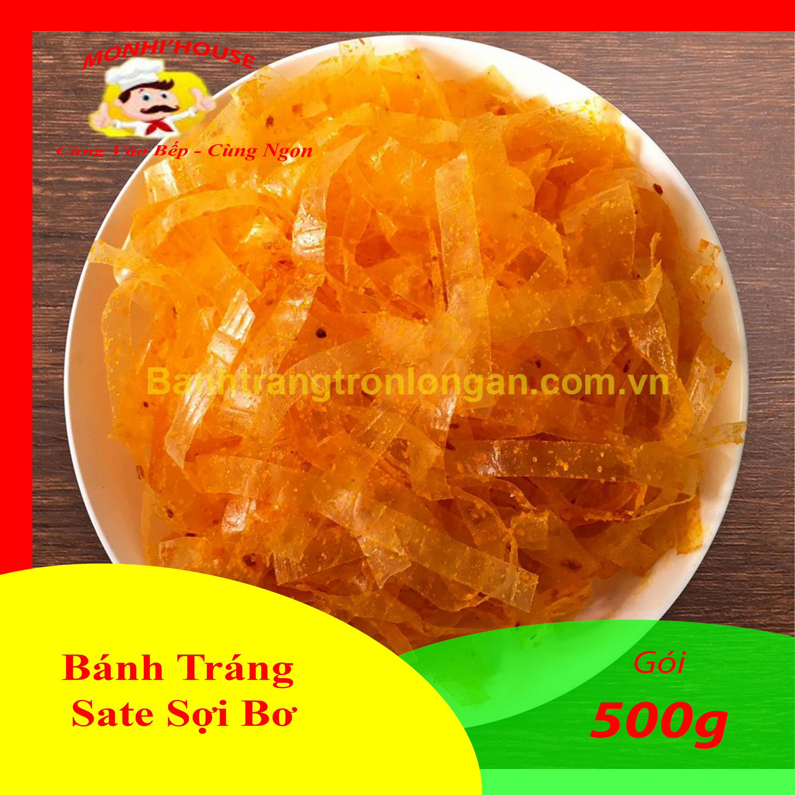 500g bánh tráng trộn sa tế Long An cắt sợi cực ngon_Doanvatgiasi