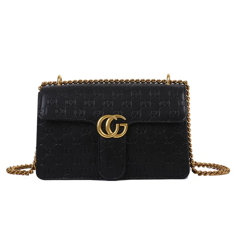 Túi đeo chéo nữ họa tiết GD in chìm đẳng cấp ( đen )