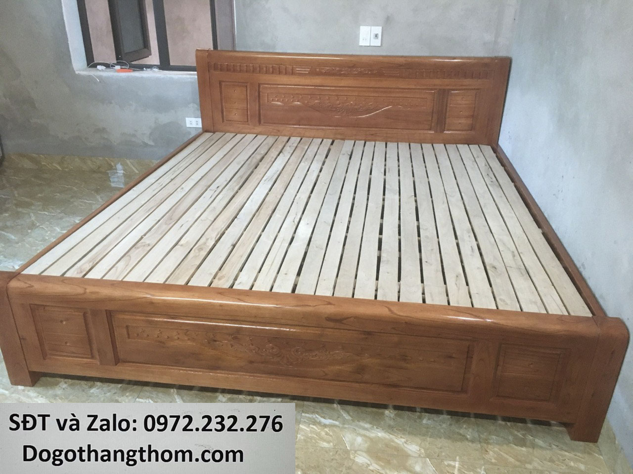 giường gỗ sồi 1m6x2m