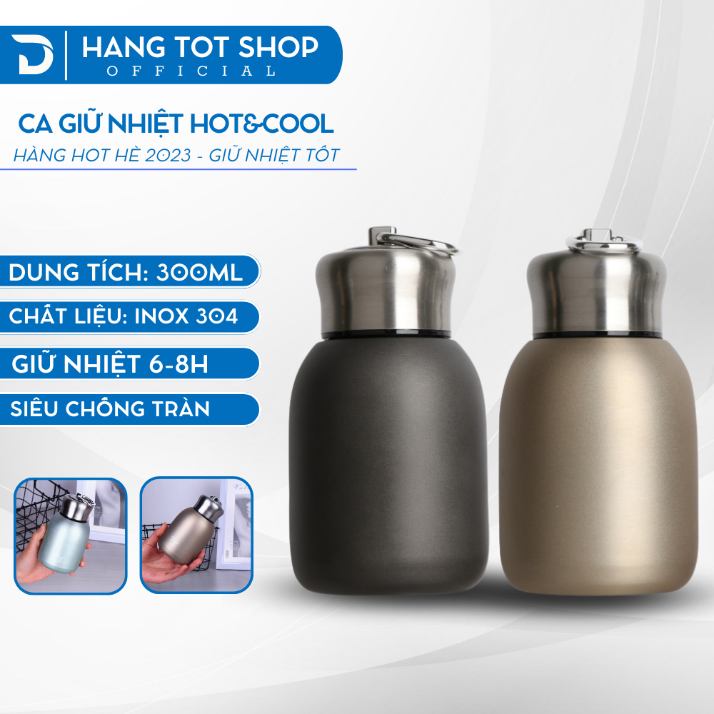 Bình nước giữ nhiệt hot trend 2023, bình giữ nhiệt 300ml chất liệu inox không han gỉ giữ nhiệt 6-8h