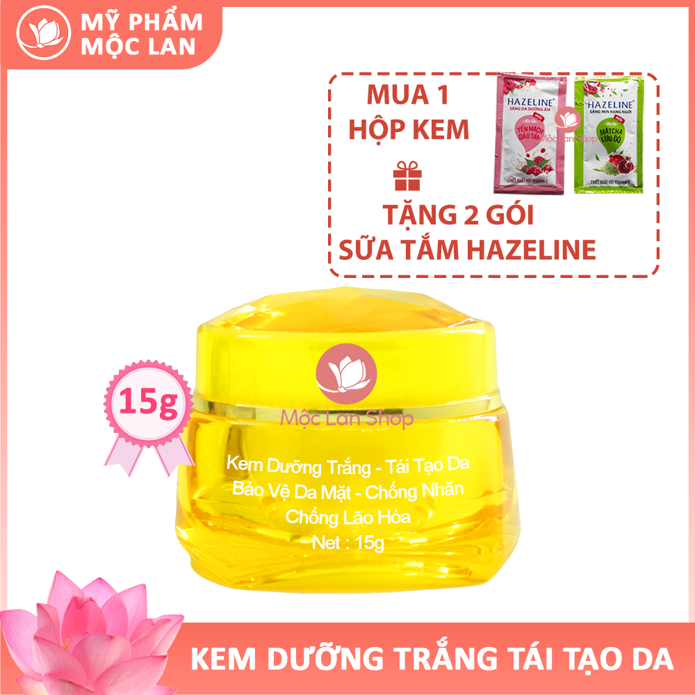 Kem dưỡng trắng da mặt tái tạo da bảo vệ da ngừa nếp nhăn chống lão hóa - Kem Nano White 15g - Mỹ Phẩm Mộc Lan