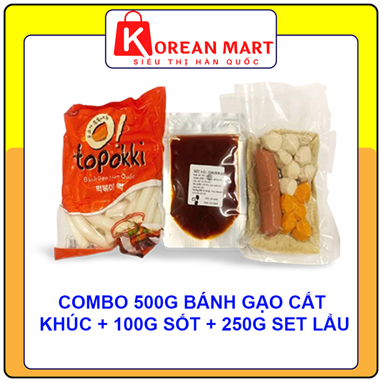 Combo 500g bánh gạo cắt khúc Sannadle + 250 chả cá, xúc xích, cá viên + 100g sốt