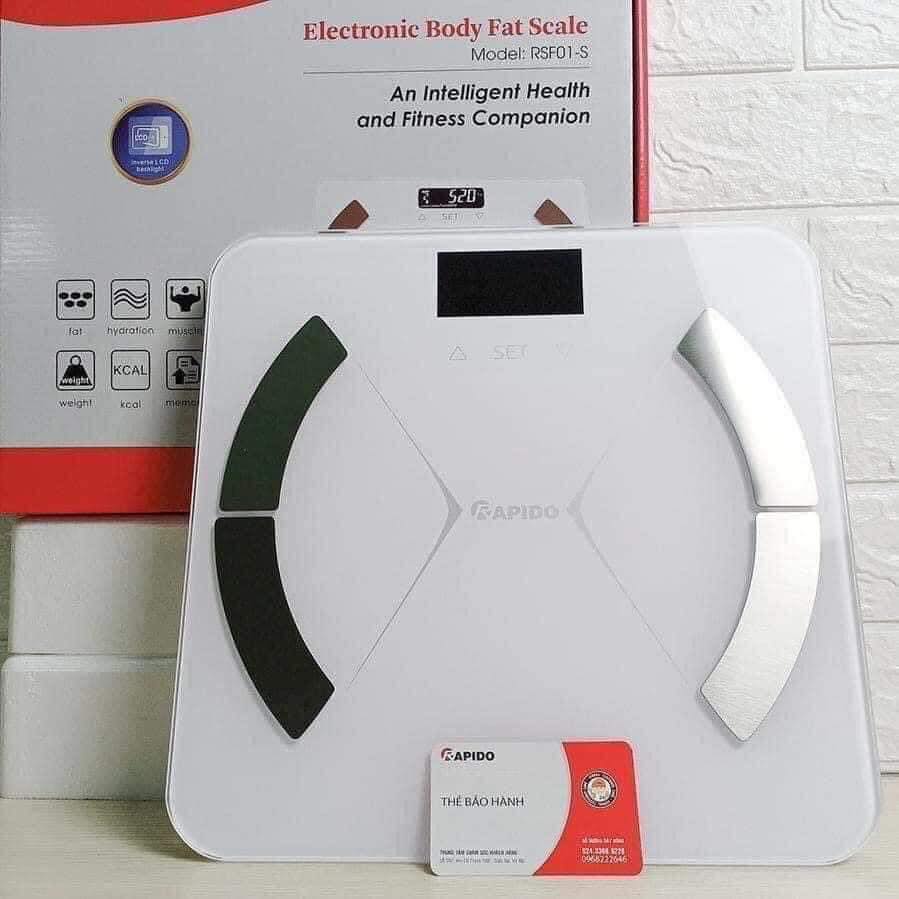 Cân sức khỏe chính xác - cân điện tử - cân sức khỏe phân tích chỉ số cơ thể rapido rsb01-s có bluetooth theo dõi trên điện thoại chính xác cao. bảo hành uy tín lỗi 1 đổi 1