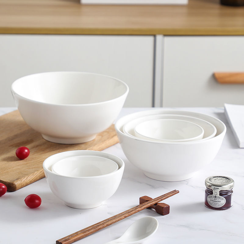 01 cái tô sứ trắng - Tô sứ màu trắng trơn - Tô ăn phở, đựng súp cháo bằng sứ màu trắng - Gốm sứ cao cấp sang trọng