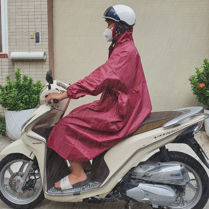 Áo mưa bít khóa kéo vải dù vẩy cá cao cấp Kara House