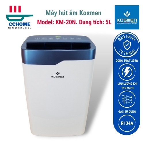 Máy hút ẩm 💥 𝗚𝗜𝗔́ 𝗦𝗔̣̂𝗣 𝗦𝗔̀𝗡 💥 máy hút ẩm dân dụng kosmen km-20n, công suất 295w, dtsd 60 - 80m2 cchome lzd mha002