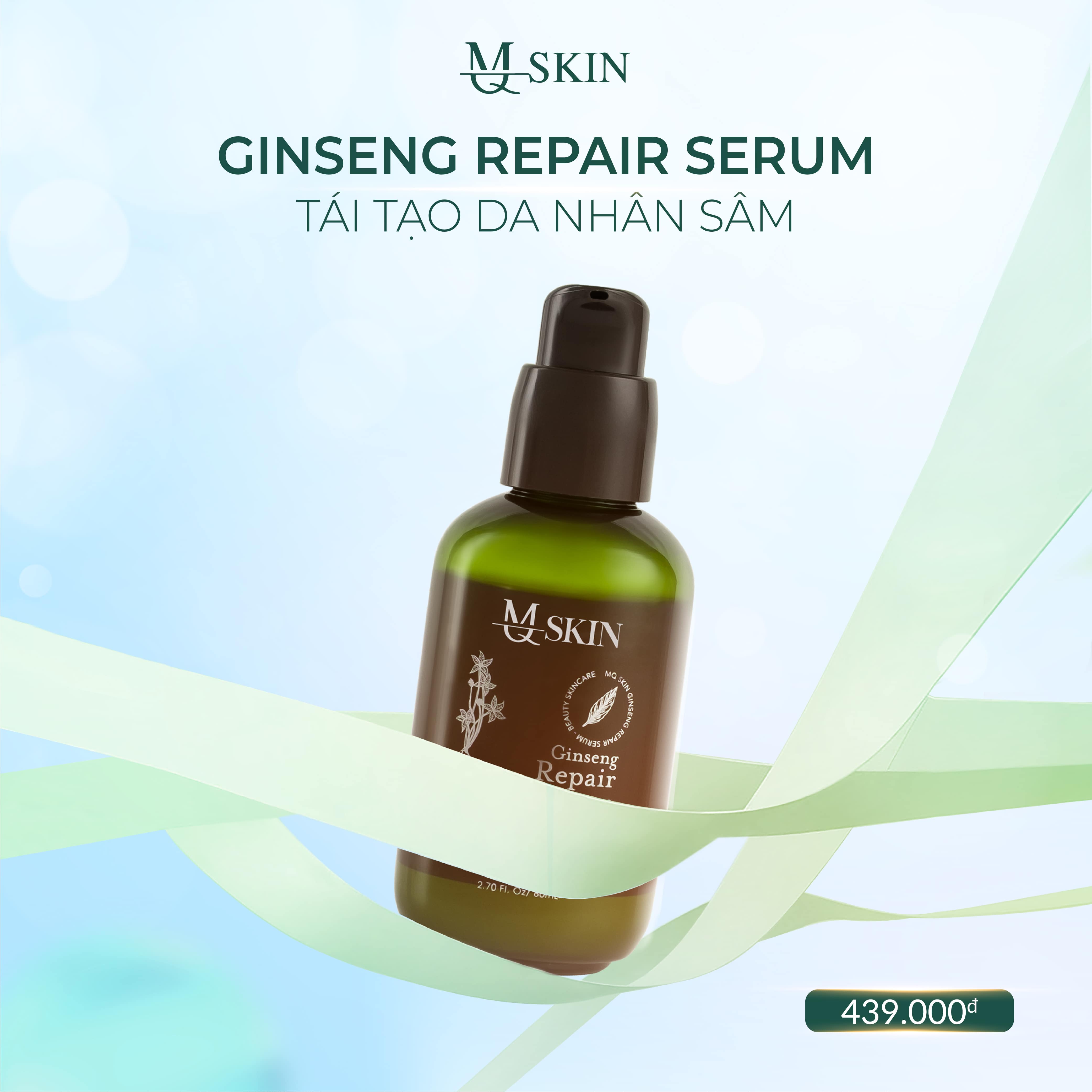 MQ SKIN Ginseng Repair Serum Pet 80ml - Tinh Chất Giúp Tái Tạo Da Nhân Sâm MQ SKIN
