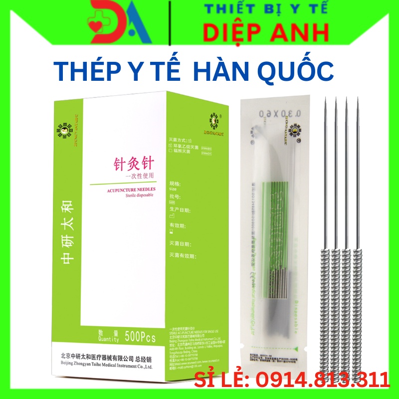 Kim châm cứu thái hòa thép y tế hàn quốc- kim châm cứu túi vô trùng