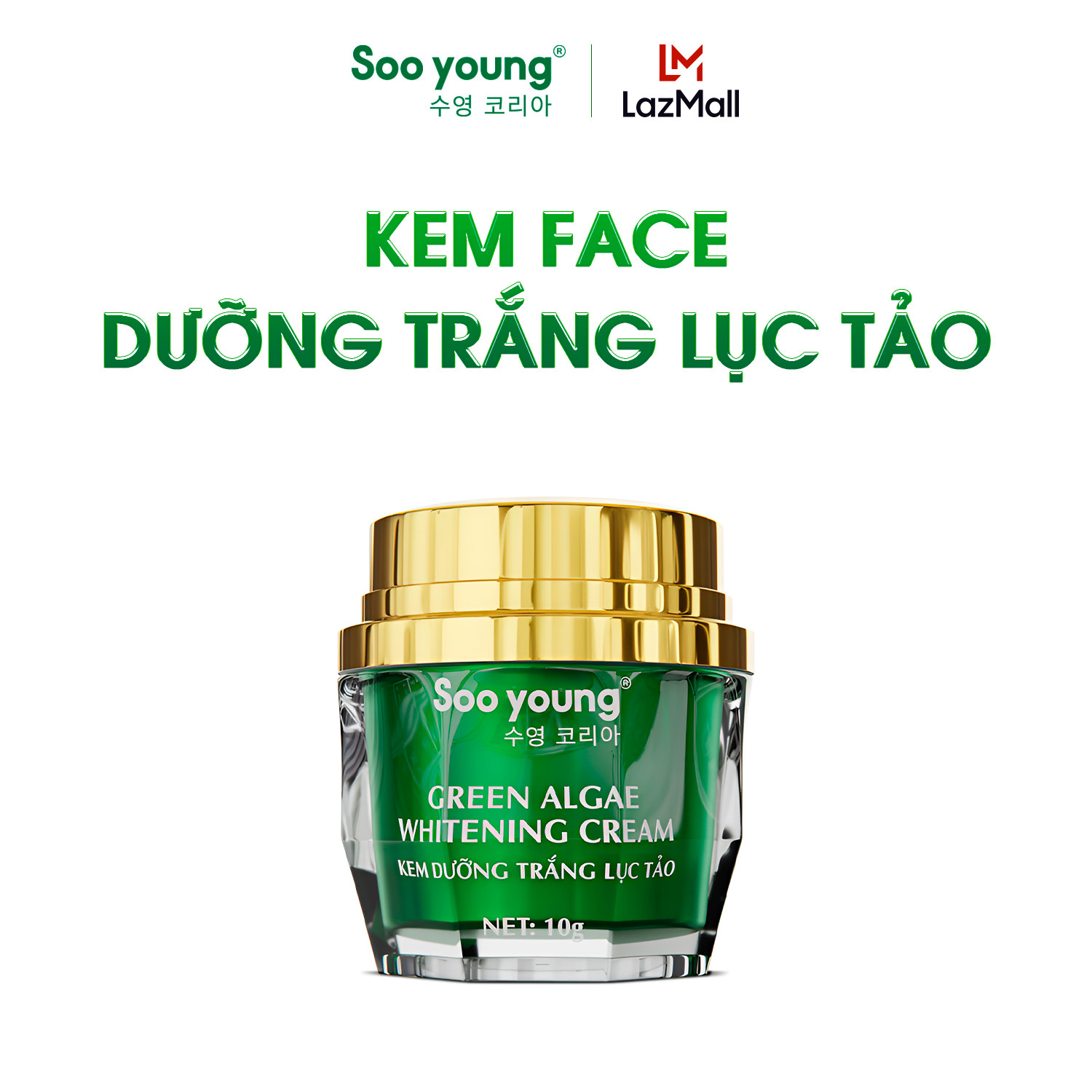 Kem face dưỡng trắng lục tảo sooyoung 10gr