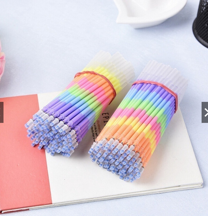 Combo 10 ngòi ruột bút bi nước nhiều màu sắc cầu vồng siêu đẹp