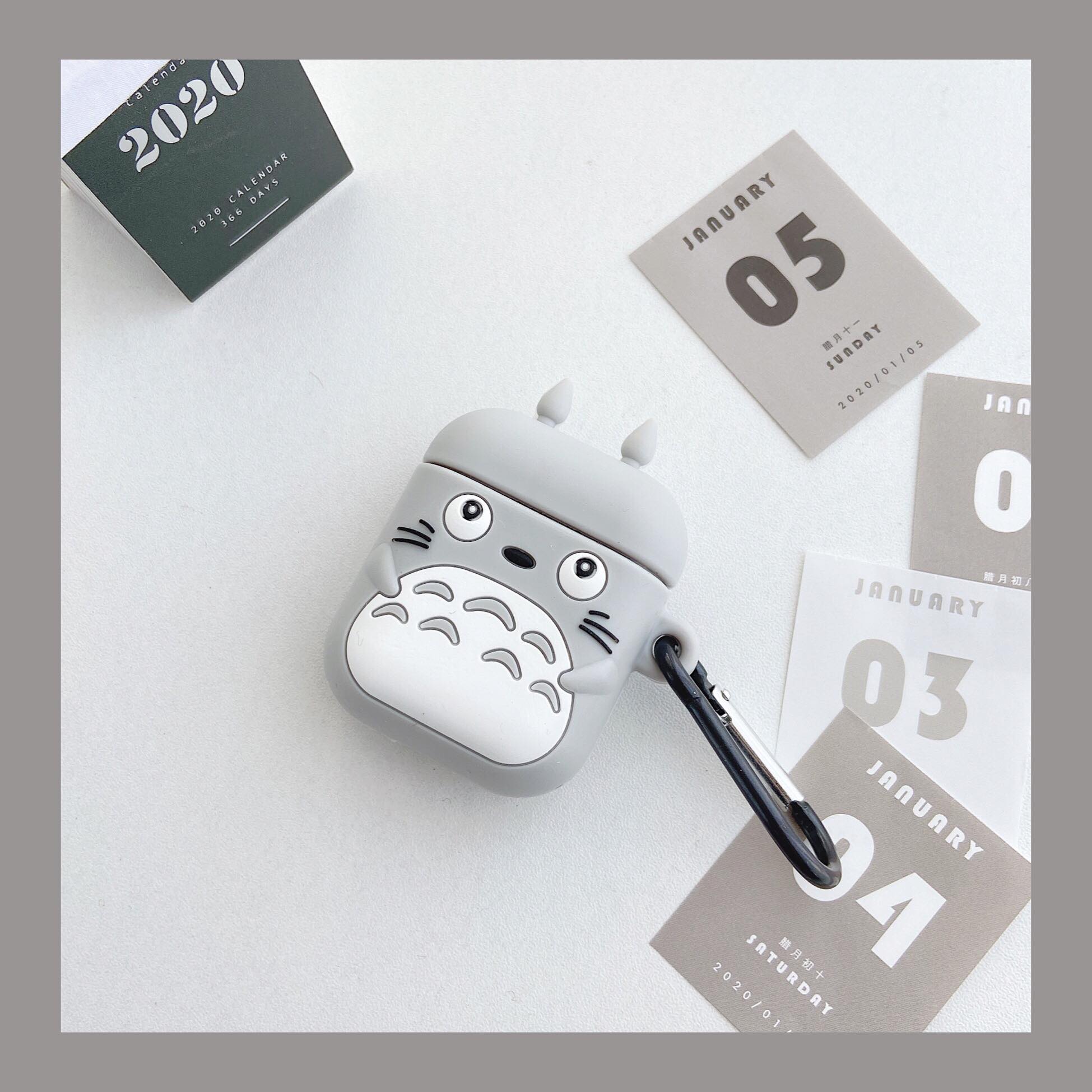 Case airpods mèo ghi 🌟 Vỏ bao airpod 2 silicon đựng tai nghe không dây i11 i12 i18 i100 ... cute