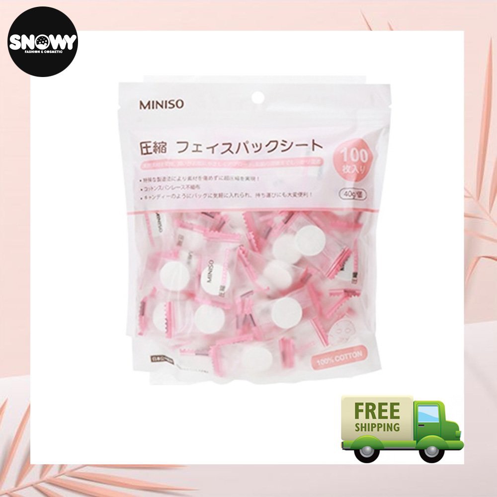 Mặt nạ giấy nén Miniso 100 viên Nhật Bản