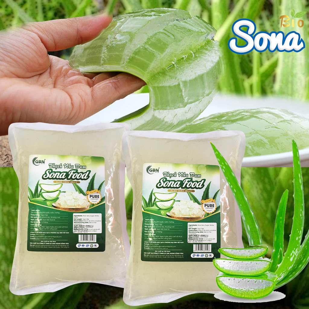 Thạch nha đam hương vải/ hương dứa - Sona food sản phẩm 100% tự nhiên, đẹp da, giữ dáng, tăng cường sức khỏe - trọng lượng 1000g