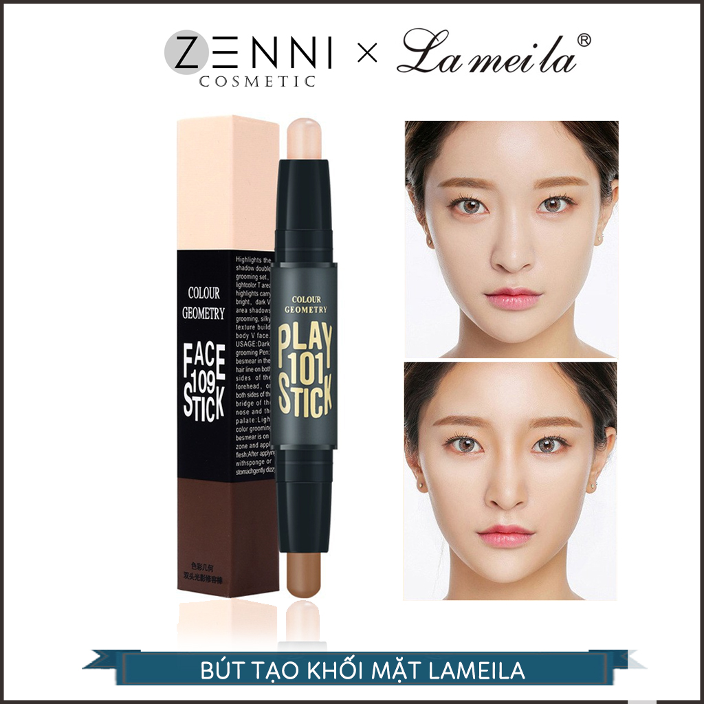 [FREESHIP] Bút tạo khối che khuyết điểm Lameila - Bút trang điểm đa năng 2 trong 1 Che khuyết điểm và tạo khối highlight - Zenni