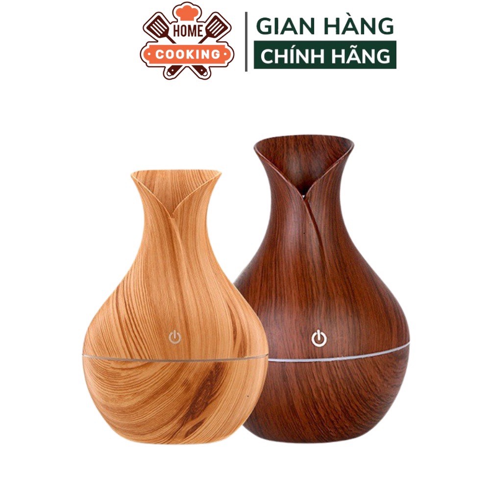 Máy xông tinh dầu tạo độ ẩm, khuếch tán tinh dầu làm thơm phòng vân gỗ
