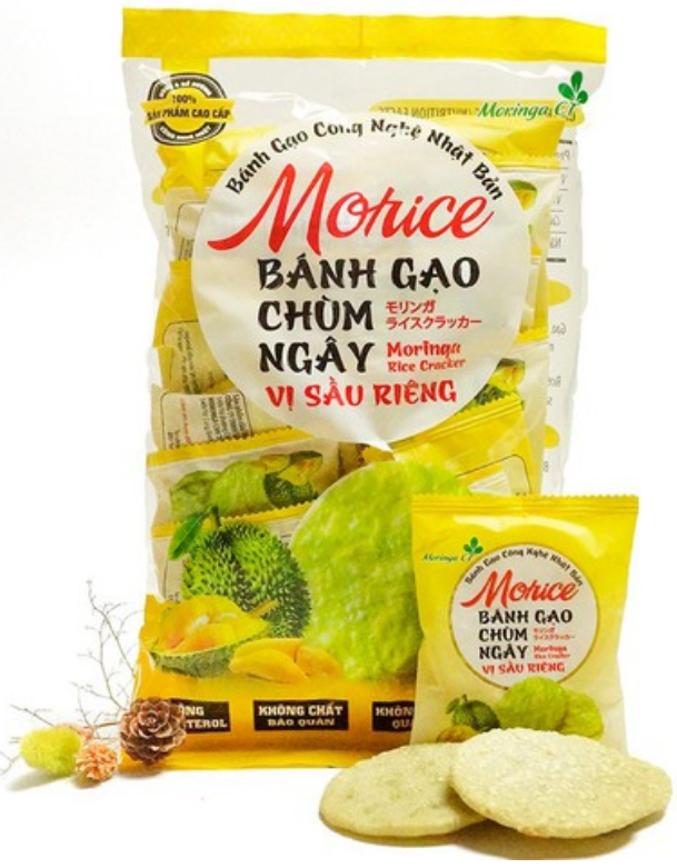Bánh gạo chùm ngây vị sầu riêng morice 150g👉cực giòn và ngon