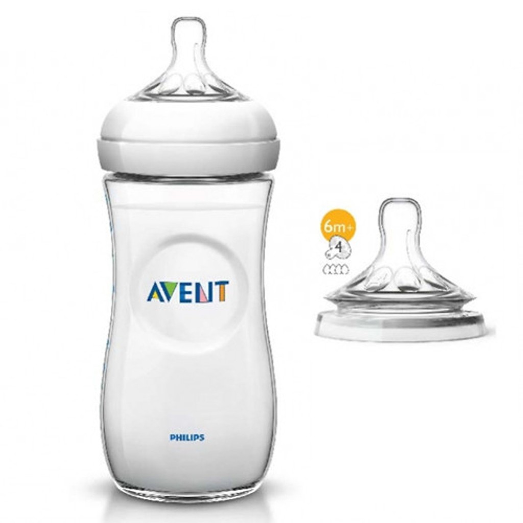Bình sữa Philips Avent Natural 330ml SCF696/13 bằng nhựa, không có BPA ( Tặng 01 ống bón 3ml )