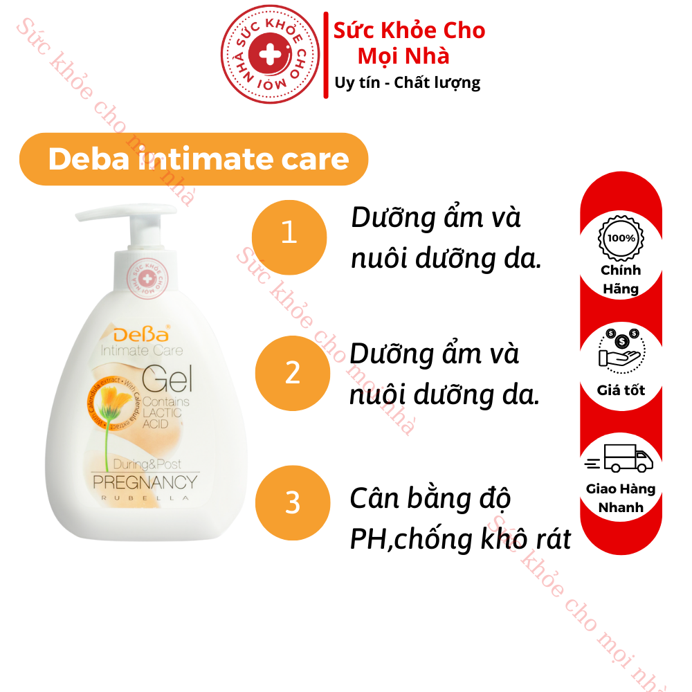 Dung dịch vệ sinh phụ nữ,Gel vệ sinh Deba intimate care dùng sau sinh,có thai,cho con bú