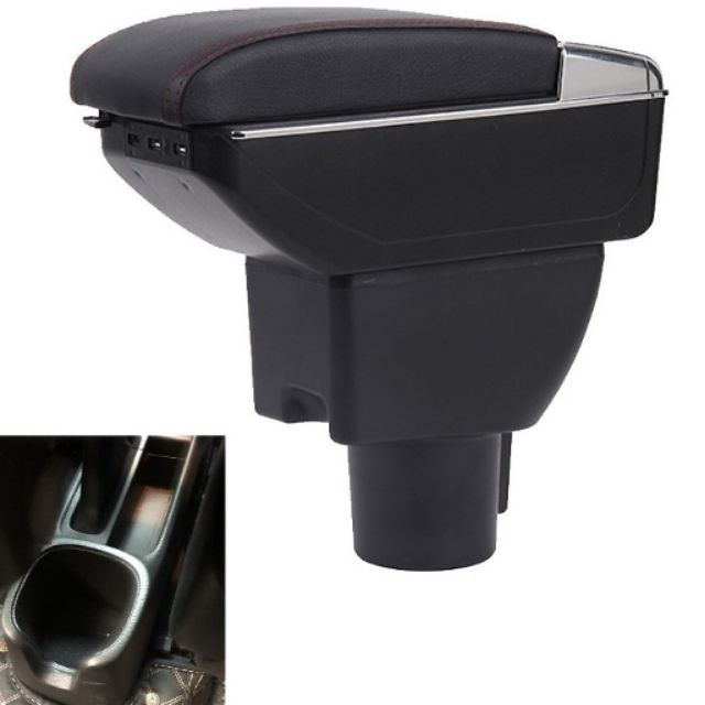 Hộp tỳ tay xe Vinfast Fadil cao cấp tích hợp 7 cổng USB mẫu M01, lắp đặt dễ dàng, nhanh chóng, không khoan đục, bắt vít