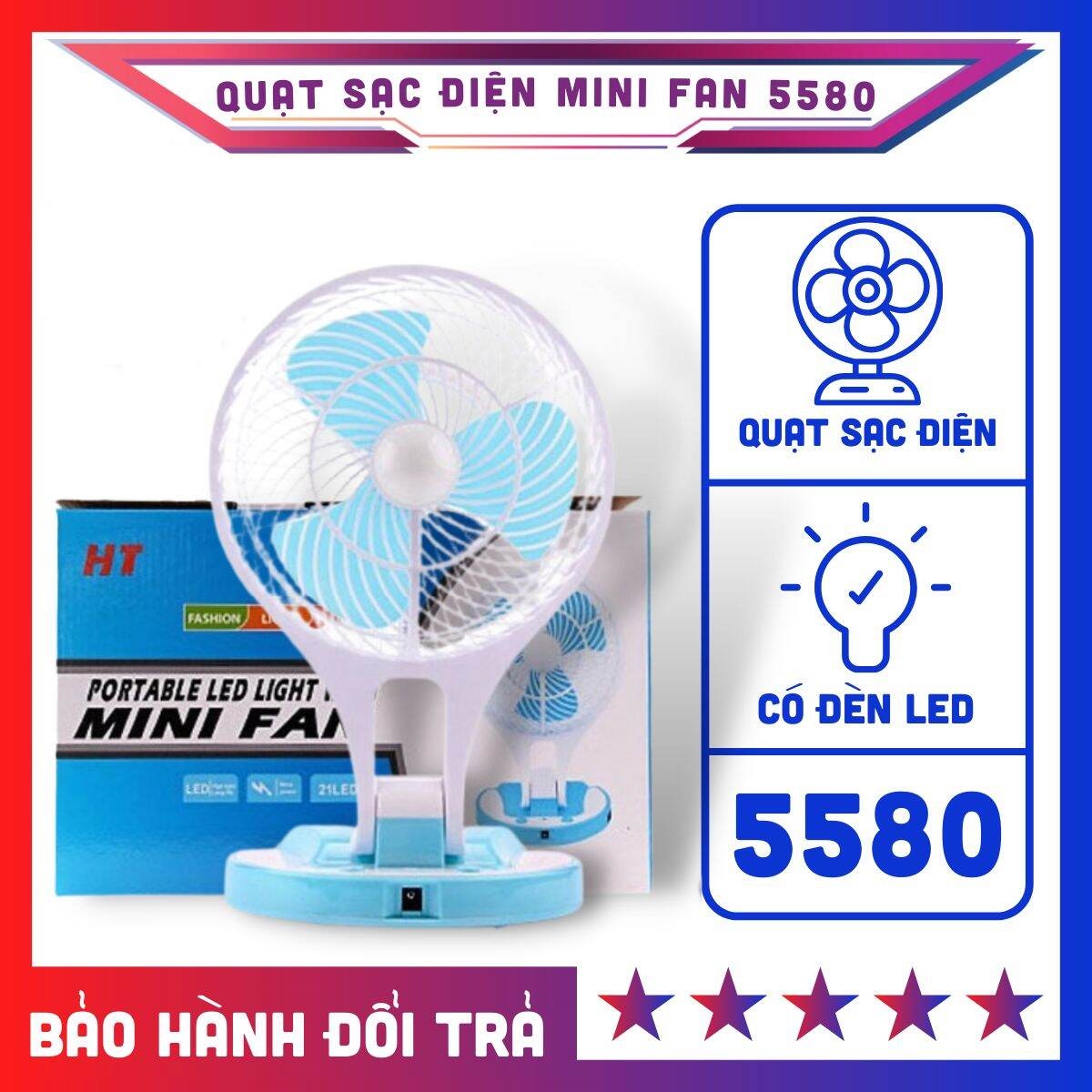 Quạt sạc điện mini fan có led phát sáng cực mát gấp gọn được - Quạt sạc điện dự phòng đa năng 2 trong 1 - Quạt và Đèn Led JR-5580 - Quạt sạc tích điện kèm đèn Led JR-5580 - quat sac dien - quạt mini - quạt bàn