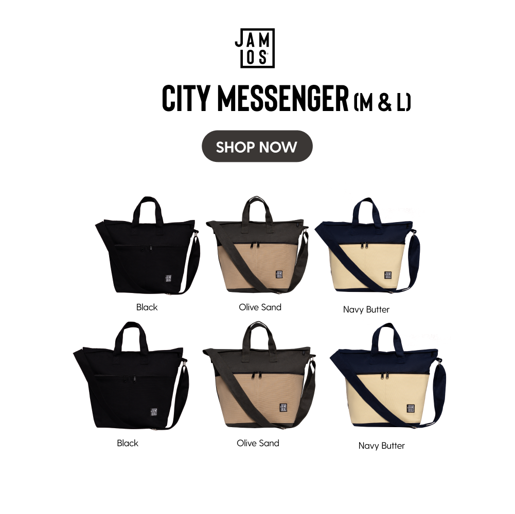 Jamlos City Messenger Bag -Túi đeo chéo vải canvas nhiều ngăn để vừa laptop 13" 15" size A4