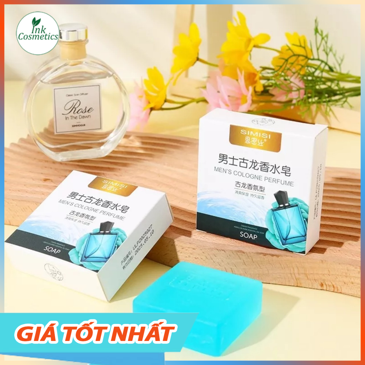 Xà Phòng Tắm Nước Hoa Cologne Dành Cho Nam 100g Giúp Kiềm Dầu Làm Sạch Da TẶNG KÈM TÚI LƯỚI