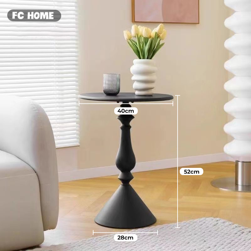 Bàn trà sắt phong cách vintage cổ điển NAGO, sang trọng decor nhà cửa kích thước 40x52cm