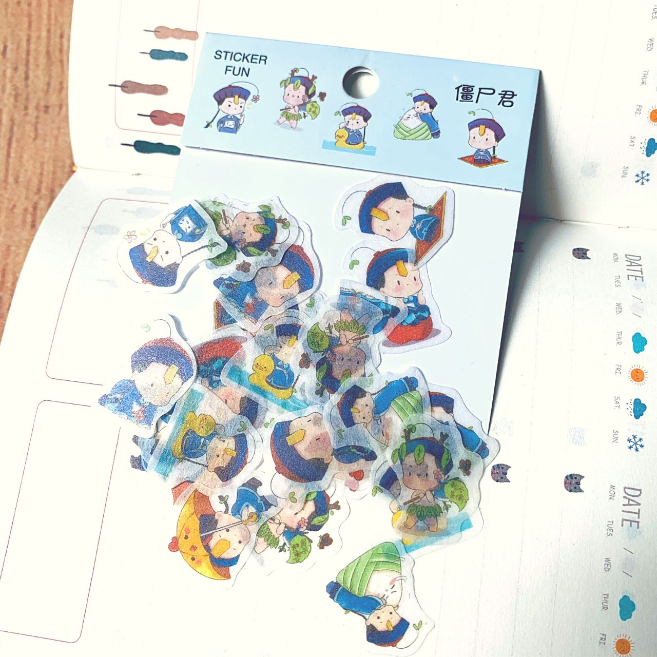 [HCM]Bộ 32 Sticker Hình Dán Mini Tiểu Cương Thi Nam