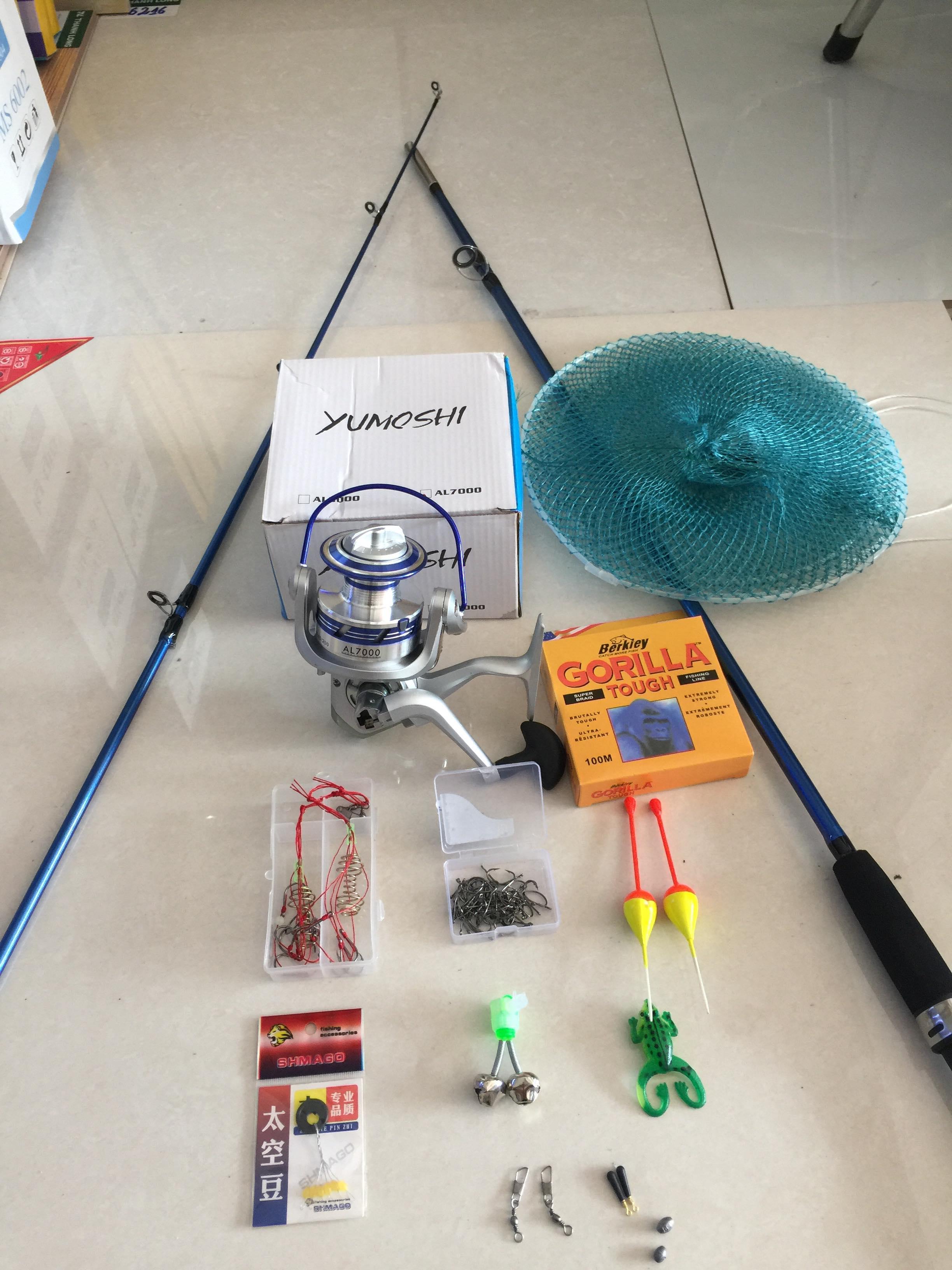 Can cau may 2 khuc 2m4 Shimano kèm Máy BL6000 Full Kim loại Kèm bộ phụ kiến đến 70k- Cần câu Shimano giá rẻ toàn quốc kính chào quý khách hàng