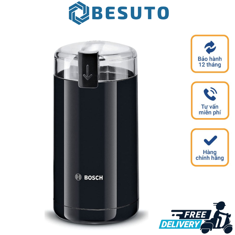 Máy xay cà phê tự động bosch tsm6a013b, máy xay cafe hạt tại nhà, bosch coffee grinder, lưỡi kép thép không gỉ, nhiều chế độ chọn xay từ thô đến mịn, nhập đức, bảo hành 12 tháng
